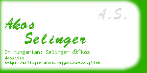 akos selinger business card